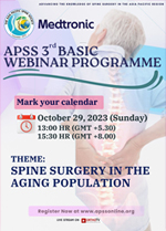 APSS 3rd Basic Spine Webinar (2023 Series): Spine Surgery in the Aging Population