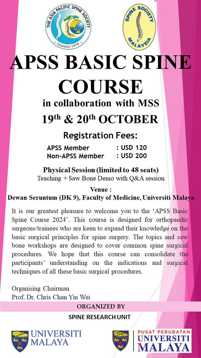 APSS Basic Spine Course 2024 Malaysia